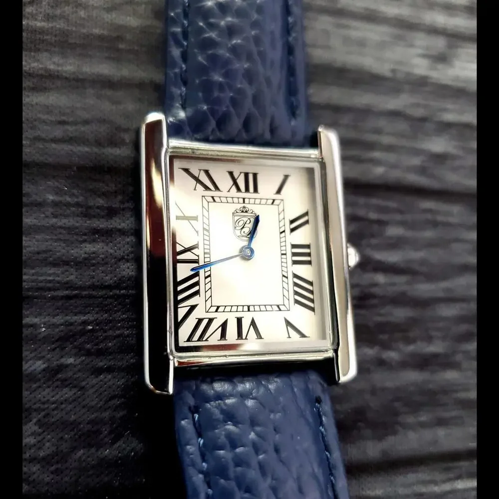 Pierre Lucerne 1888‎ Swiss Vermeil Inspired Tank Watch Blue